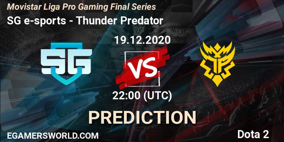 SG e-sports - Thunder Predator: прогноз. 19.12.2020 at 23:19, Dota 2, Movistar Liga Pro Gaming Final Series
