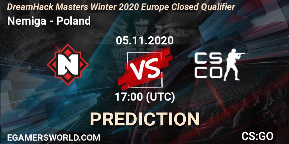 Nemiga - Poland: прогноз. 05.11.2020 at 17:00, Counter-Strike (CS2), DreamHack Masters Winter 2020 Europe Closed Qualifier