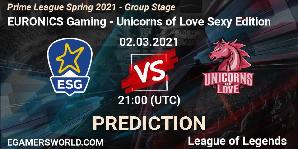 EURONICS Gaming - Unicorns of Love Sexy Edition: прогноз. 02.03.21, LoL, Prime League Spring 2021 - Group Stage