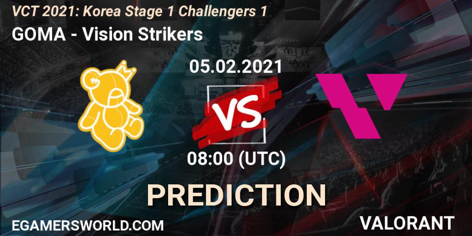GOMA - Vision Strikers: прогноз. 05.02.2021 at 12:00, VALORANT, VCT 2021: Korea Stage 1 Challengers 1