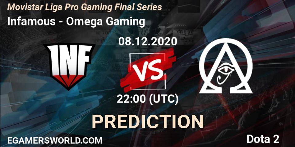 Infamous - Omega Gaming: прогноз. 08.12.20, Dota 2, Movistar Liga Pro Gaming Final Series