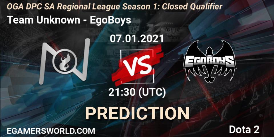 Team Unknown - EgoBoys: прогноз. 07.01.2021 at 21:32, Dota 2, DPC 2021: Season 1 - South America Closed Qualifier