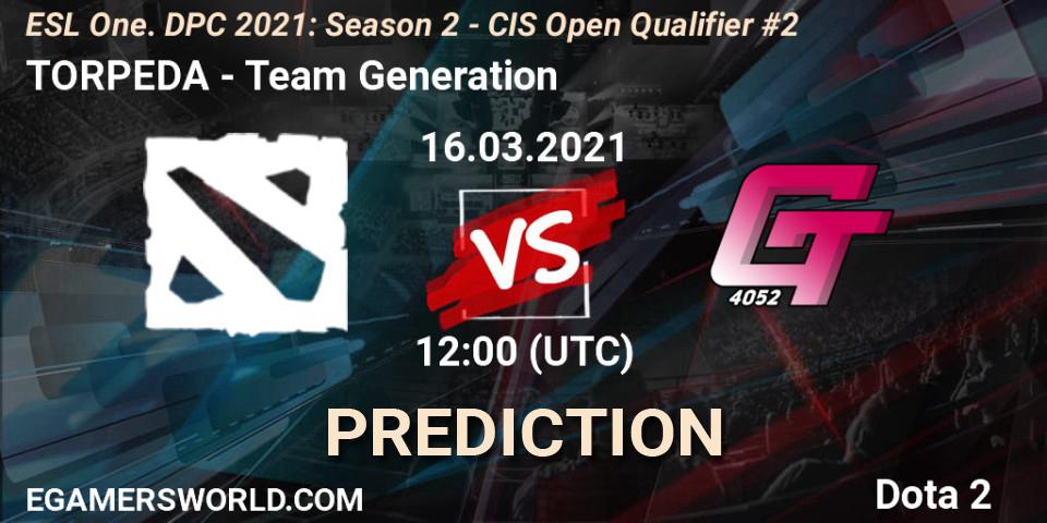 TOPREDA - Team Generation: прогноз. 16.03.2021 at 12:08, Dota 2, ESL One. DPC 2021: Season 2 - CIS Open Qualifier #2