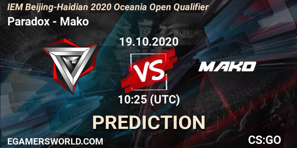 Paradox - Mako: прогноз. 20.10.20, CS2 (CS:GO), IEM Beijing-Haidian 2020 Oceania Open Qualifier