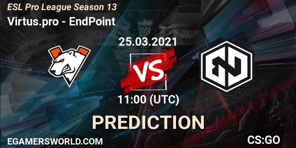 Virtus.pro - EndPoint: прогноз. 25.03.2021 at 11:00, Counter-Strike (CS2), ESL Pro League Season 13