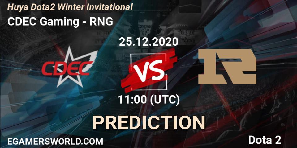 CDEC Gaming - RNG: прогноз. 25.12.2020 at 10:55, Dota 2, Huya Dota2 Winter Invitational