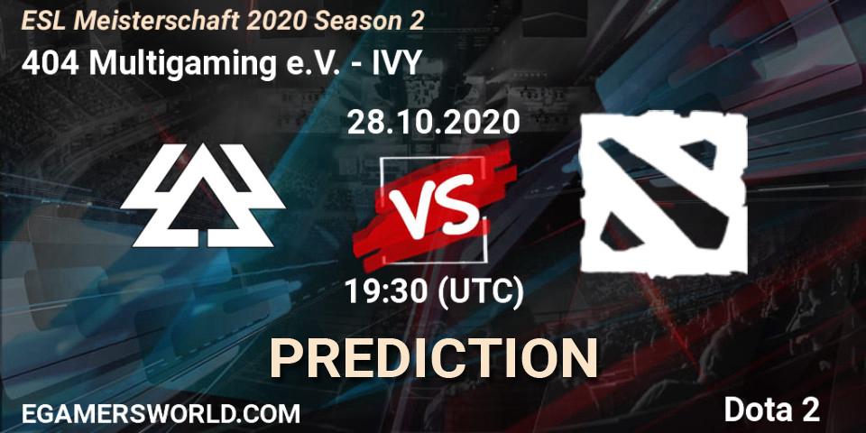 404 Multigaming e.V. - IVY: прогноз. 28.10.2020 at 20:14, Dota 2, ESL Meisterschaft 2020 Season 2