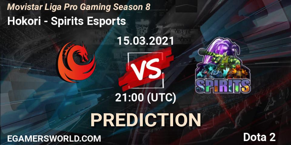 Hokori - Spirits Esports: прогноз. 16.03.2021 at 00:00, Dota 2, Movistar Liga Pro Gaming Season 8