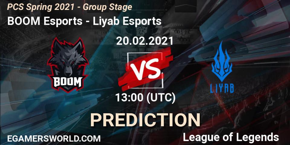 BOOM Esports - Liyab Esports: прогноз. 20.02.2021 at 13:00, LoL, PCS Spring 2021 - Group Stage