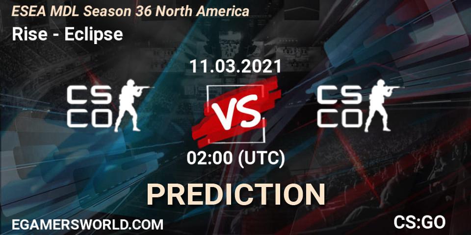 Rise - Eclipse: прогноз. 11.03.2021 at 02:10, Counter-Strike (CS2), MDL ESEA Season 36: North America - Premier Division