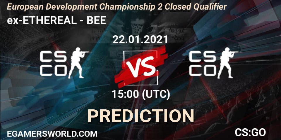 ex-ETHEREAL - BEE: прогноз. 22.01.2021 at 15:00, Counter-Strike (CS2), European Development Championship Season 2: Closed Qualifier