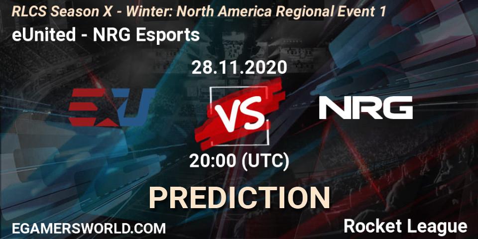eUnited - NRG Esports: прогноз. 28.11.2020 at 20:00, Rocket League, RLCS Season X - Winter: North America Regional Event 1