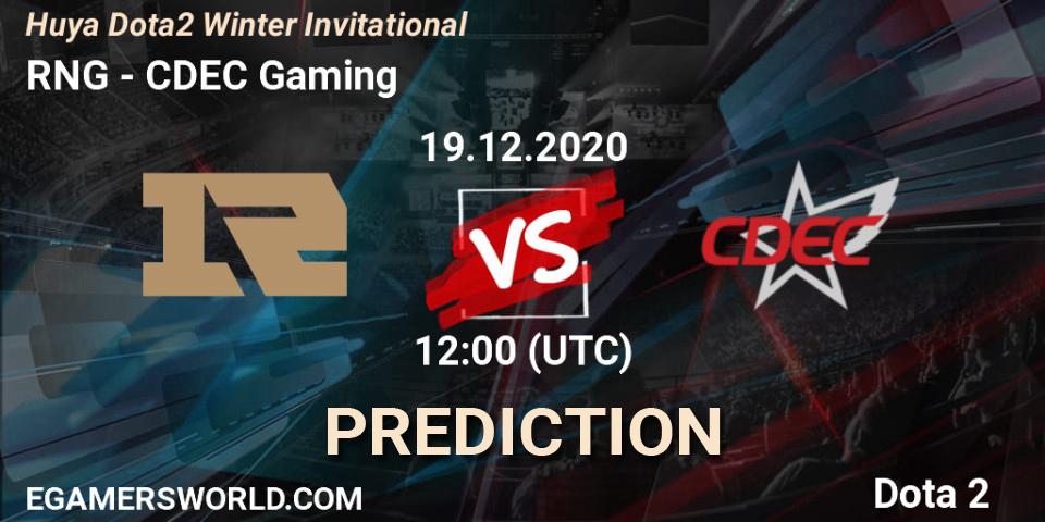 RNG - CDEC Gaming: прогноз. 19.12.2020 at 08:56, Dota 2, Huya Dota2 Winter Invitational