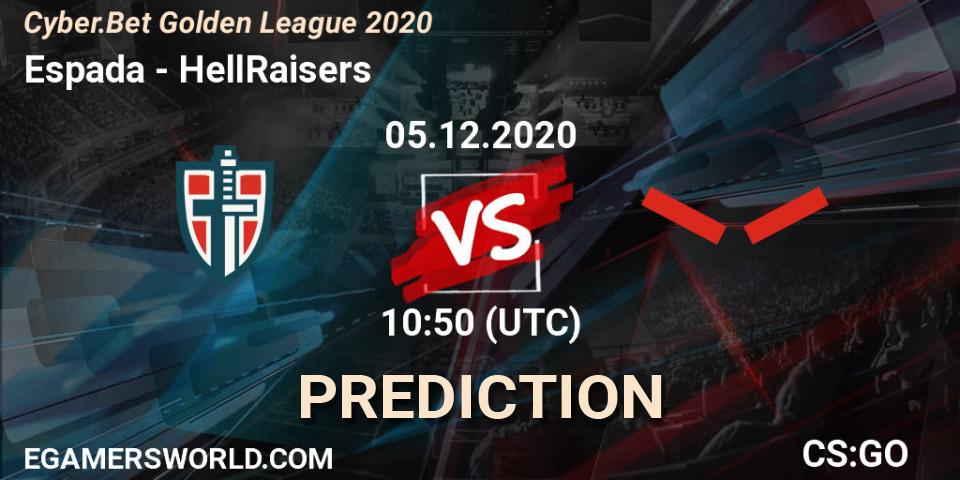 Espada - HellRaisers: прогноз. 05.12.2020 at 10:50, Counter-Strike (CS2), Cyber.Bet Golden League 2020