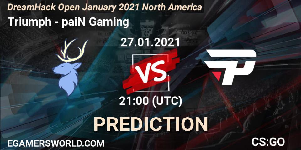 Triumph - paiN Gaming: прогноз. 27.01.2021 at 20:50, Counter-Strike (CS2), DreamHack Open January 2021 North America