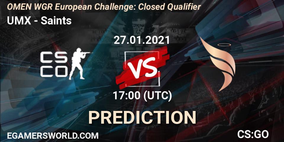 UMX - Saints: прогноз. 27.01.2021 at 17:30, Counter-Strike (CS2), OMEN WGR European Challenge: Closed Qualifier