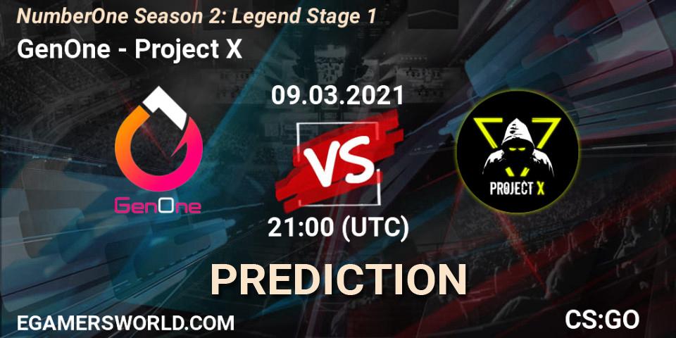 GenOne - Project X: прогноз. 09.03.21, CS2 (CS:GO), NumberOne Season 2: Legend Stage 1
