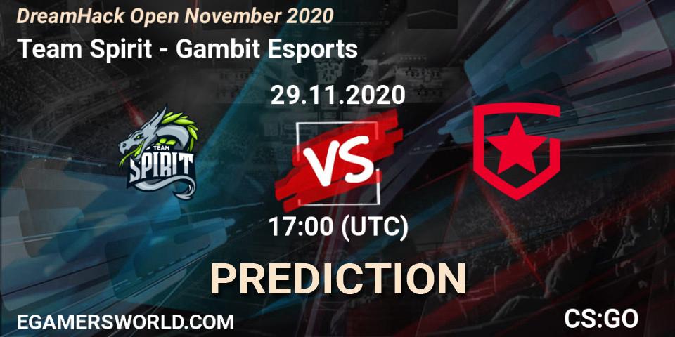 Team Spirit - Gambit Esports: прогноз. 29.11.20, CS2 (CS:GO), DreamHack Open November 2020
