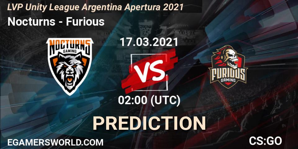 Nocturns - Furious: прогноз. 17.03.2021 at 02:00, Counter-Strike (CS2), LVP Unity League Argentina Apertura 2021