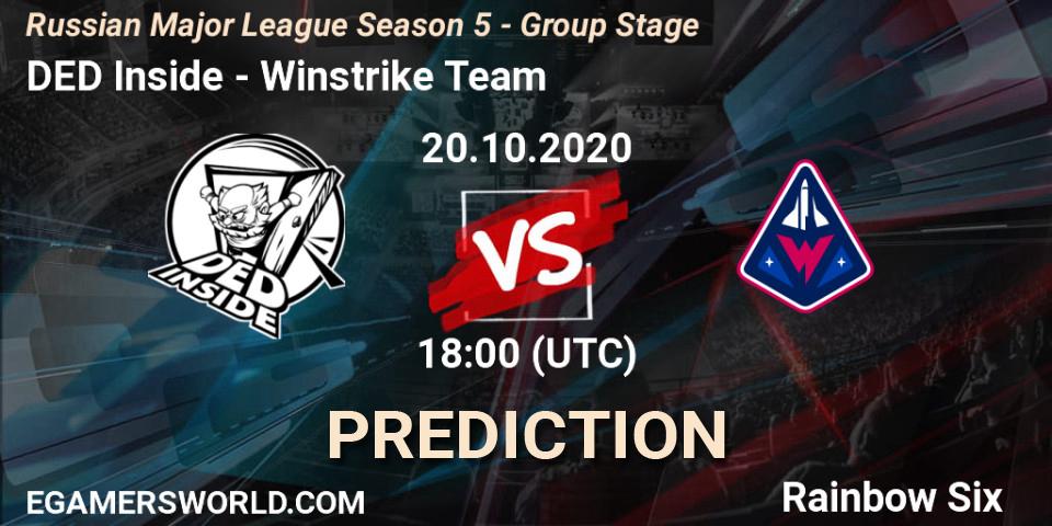 DED Inside - Winstrike Team: прогноз. 20.10.20, Rainbow Six, Russian Major League Season 5 - Group Stage