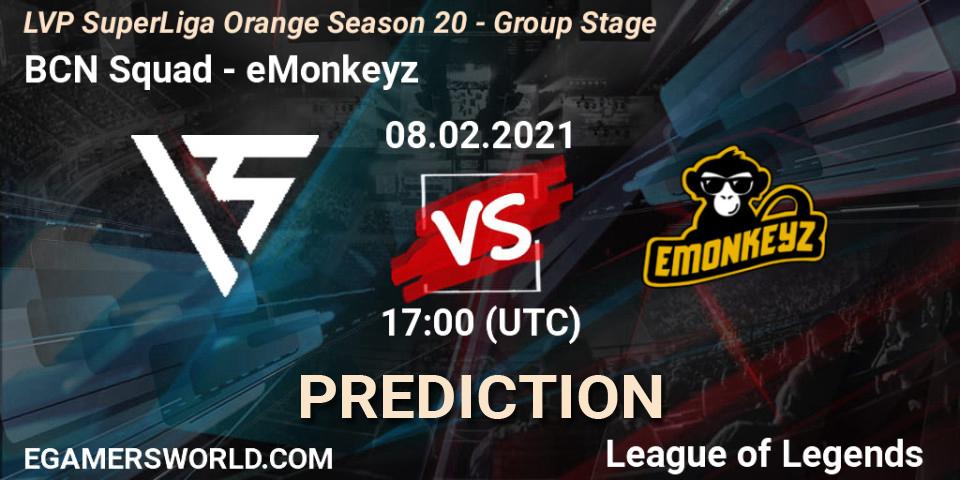 BCN Squad - eMonkeyz: прогноз. 08.02.2021 at 17:00, LoL, LVP SuperLiga Orange Season 20 - Group Stage