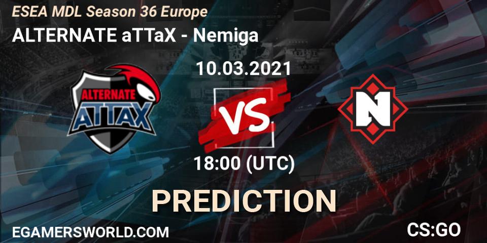 ALTERNATE aTTaX - Nemiga: прогноз. 10.03.2021 at 18:00, Counter-Strike (CS2), MDL ESEA Season 36: Europe - Premier division