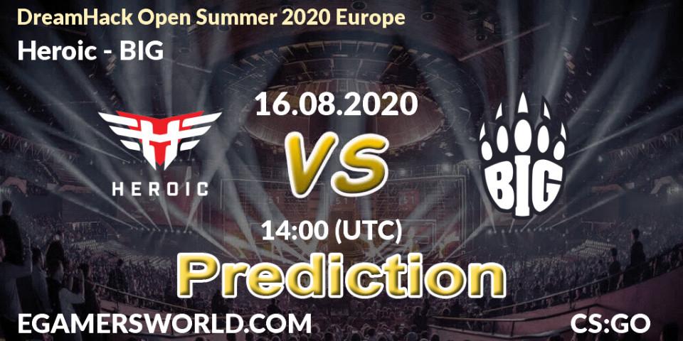 Heroic - BIG: прогноз. 16.08.2020 at 14:00, Counter-Strike (CS2), DreamHack Open Summer 2020 Europe
