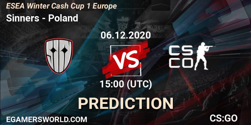 Sinners - Poland: прогноз. 06.12.2020 at 15:00, Counter-Strike (CS2), ESEA Winter Cash Cup 1 Europe