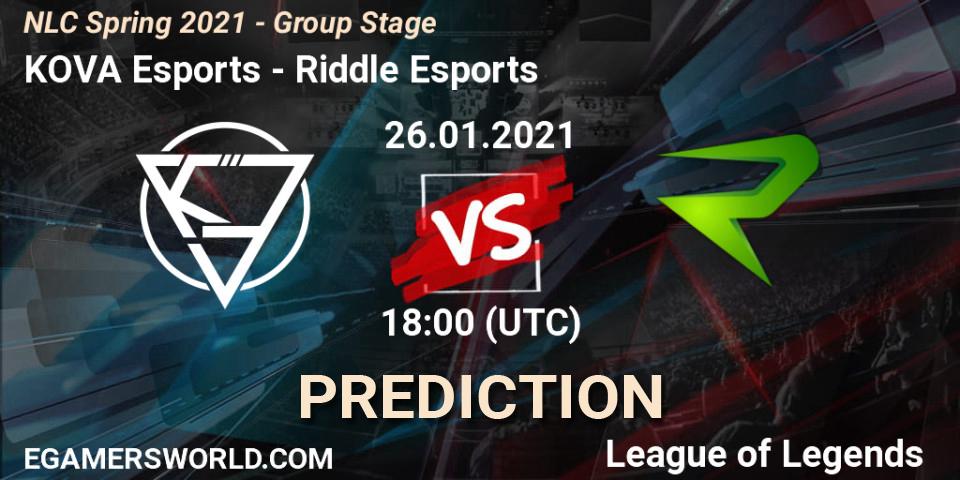 KOVA Esports - Riddle Esports: прогноз. 26.01.2021 at 18:00, LoL, NLC Spring 2021 - Group Stage