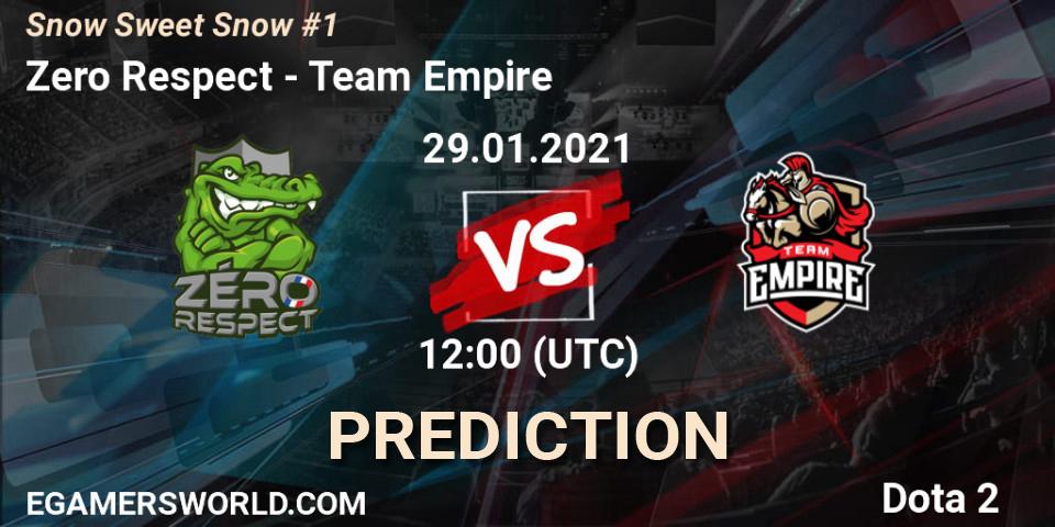 Zero Respect - Team Empire: прогноз. 29.01.2021 at 12:00, Dota 2, Snow Sweet Snow #1