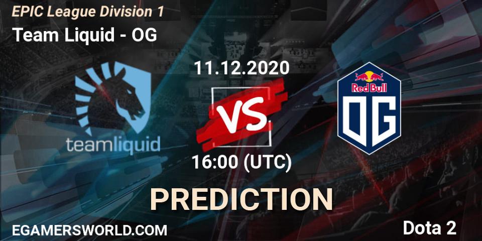 Team Liquid - OG: прогноз. 11.12.2020 at 16:00, Dota 2, EPIC League Division 1