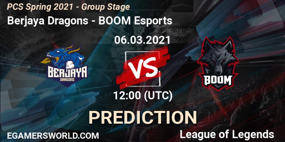 Berjaya Dragons - BOOM Esports: прогноз. 06.03.2021 at 12:00, LoL, PCS Spring 2021 - Group Stage