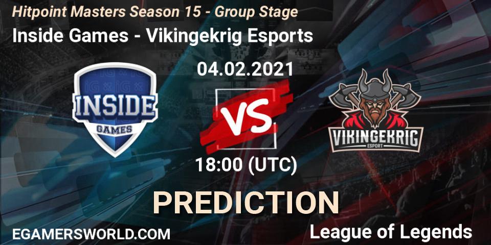 Inside Games - Vikingekrig Esports: прогноз. 04.02.2021 at 18:30, LoL, Hitpoint Masters Season 15 - Group Stage