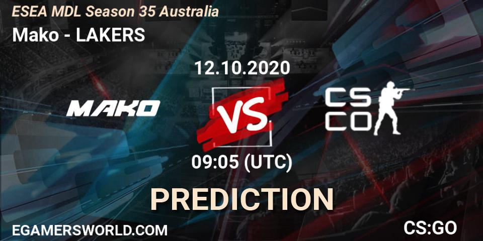 Mako - LAKERS: прогноз. 12.10.2020 at 09:05, Counter-Strike (CS2), ESEA MDL Season 35 Australia