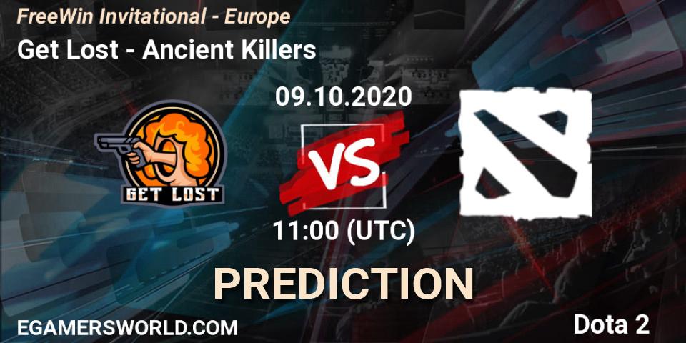 Get Lost - Ancient Killers: прогноз. 09.10.2020 at 11:24, Dota 2, FreeWin Invitational - Europe