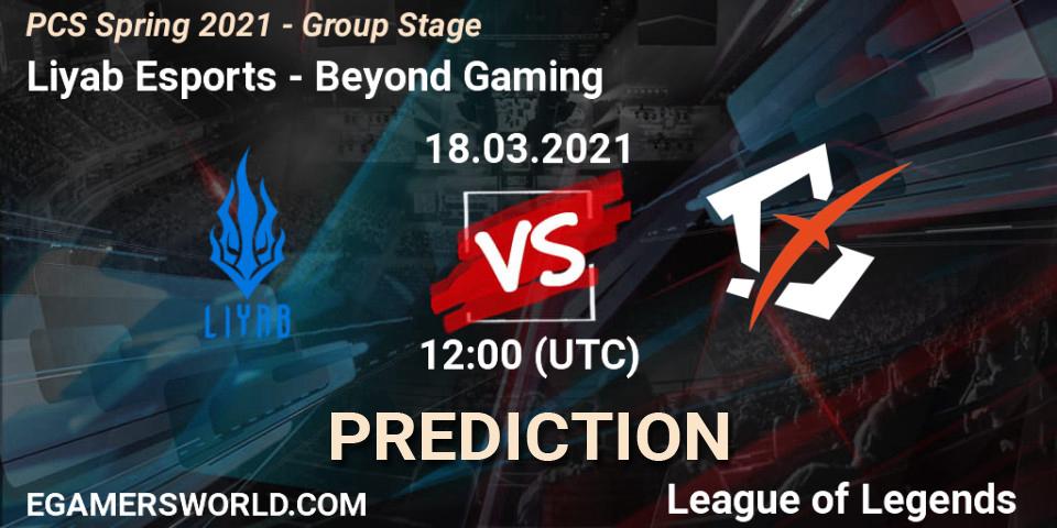 Liyab Esports - Beyond Gaming: прогноз. 18.03.2021 at 13:30, LoL, PCS Spring 2021 - Group Stage