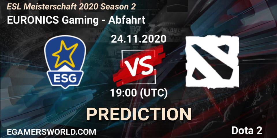 EURONICS Gaming - Abfahrt: прогноз. 24.11.2020 at 19:44, Dota 2, ESL Meisterschaft 2020 Season 2