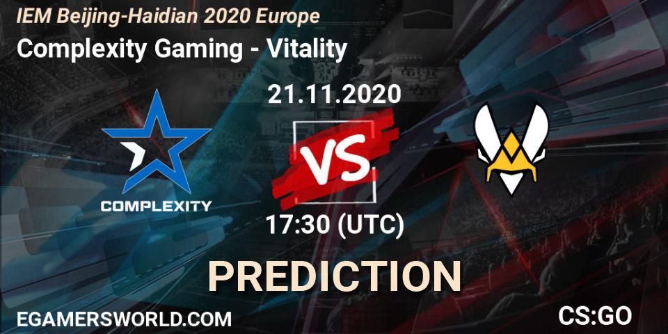 Complexity Gaming - Vitality: прогноз. 21.11.2020 at 17:30, Counter-Strike (CS2), IEM Beijing-Haidian 2020 Europe