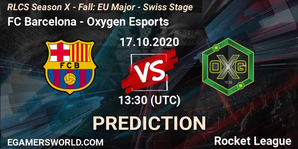 FC Barcelona - Oxygen Esports: прогноз. 17.10.2020 at 13:30, Rocket League, RLCS Season X - Fall: EU Major - Swiss Stage