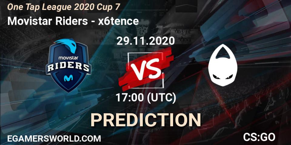 Movistar Riders - x6tence: прогноз. 29.11.2020 at 17:00, Counter-Strike (CS2), One Tap League 2020 Cup 7