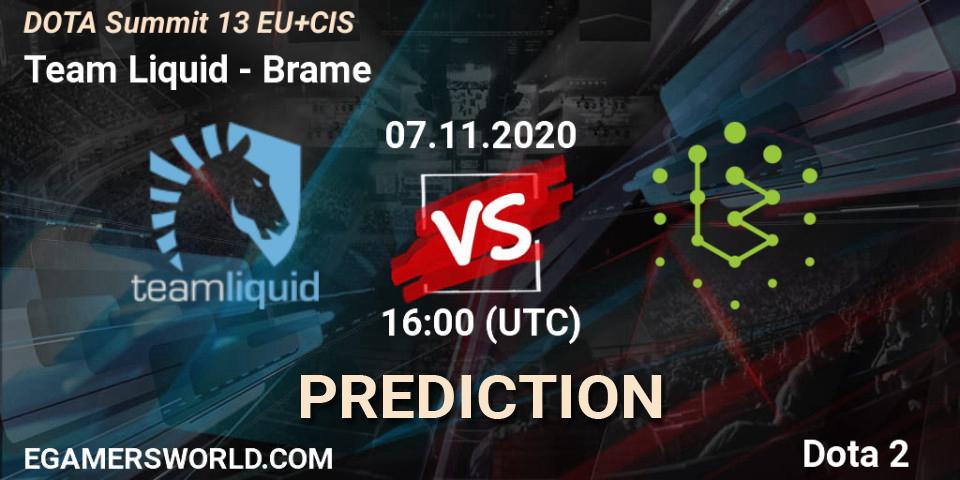Team Liquid - Brame: прогноз. 07.11.2020 at 17:59, Dota 2, DOTA Summit 13: EU & CIS