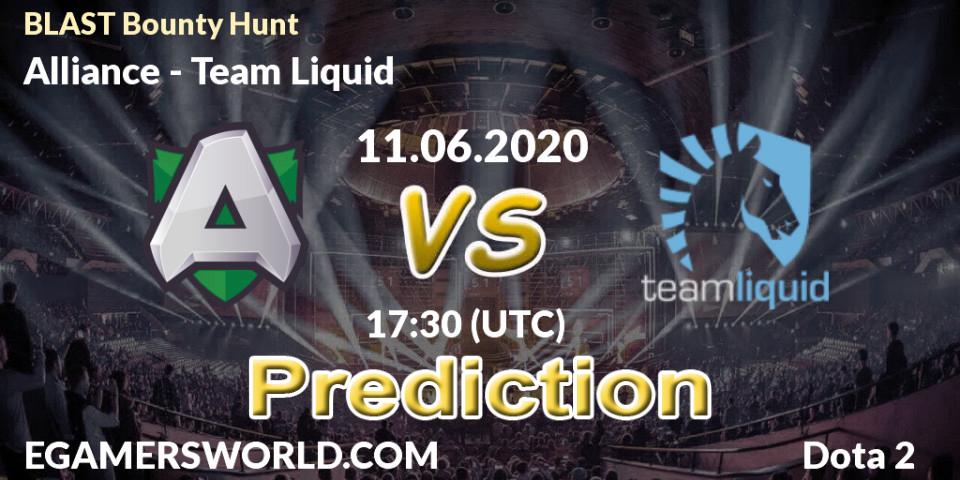 Alliance - Team Liquid: прогноз. 11.06.2020 at 17:31, Dota 2, BLAST Bounty Hunt