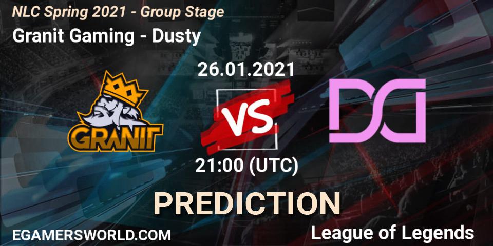 Granit Gaming - Dusty: прогноз. 26.01.2021 at 21:00, LoL, NLC Spring 2021 - Group Stage