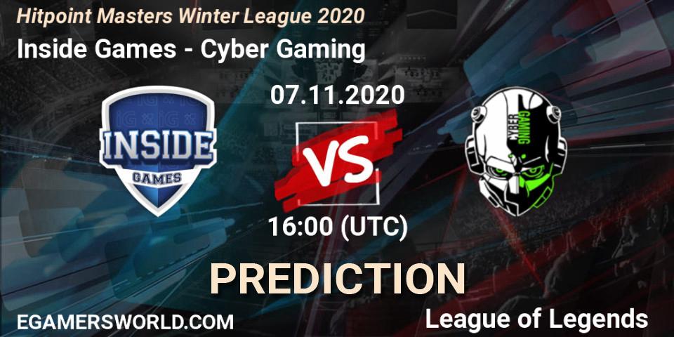 Inside Games - Cyber Gaming: прогноз. 07.11.20, LoL, Hitpoint Masters Winter League 2020