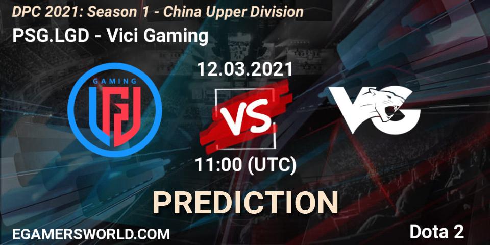 PSG.LGD - Vici Gaming: прогноз. 12.03.2021 at 11:39, Dota 2, DPC 2021: Season 1 - China Upper Division