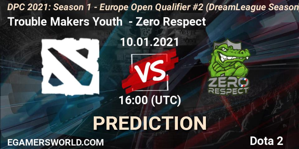 Trouble Makers Youth - Zero Respect: прогноз. 10.01.2021 at 16:05, Dota 2, DPC 2021: Season 1 - Europe Open Qualifier #2 (DreamLeague Season 14)