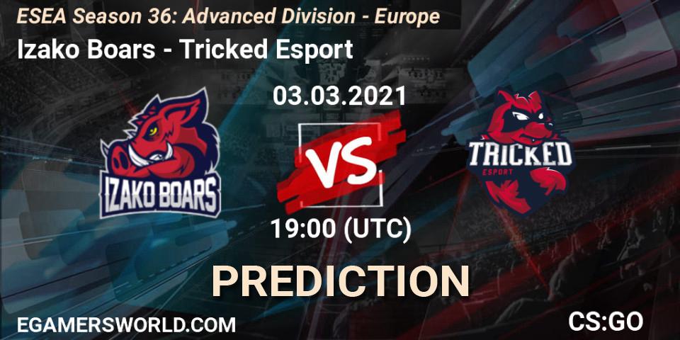 Izako Boars - Tricked Esport: прогноз. 03.03.2021 at 19:00, Counter-Strike (CS2), ESEA Season 36: Europe - Advanced Division