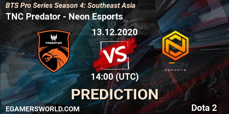 TNC Predator - Neon Esports: прогноз. 14.12.2020 at 10:35, Dota 2, BTS Pro Series Season 4: Southeast Asia