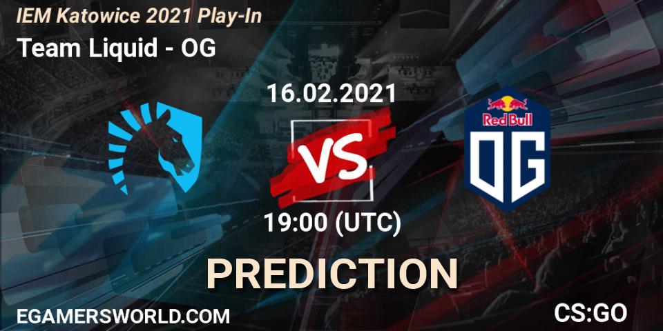 Team Liquid - OG: прогноз. 16.02.2021 at 19:00, Counter-Strike (CS2), IEM Katowice 2021 Play-In