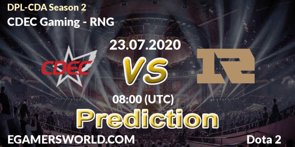 CDEC Gaming - RNG: прогноз. 23.07.2020 at 07:30, Dota 2, DPL-CDA Professional League Season 2